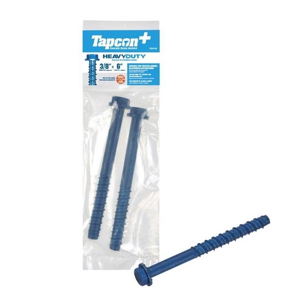 Tapcon + Tapcon Concrete Screw, Hex, 2 PK 50446